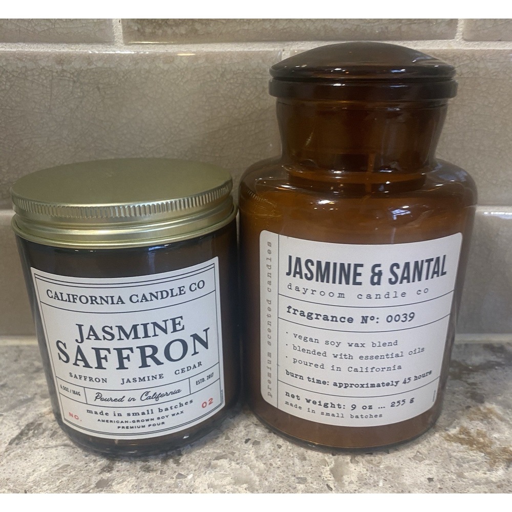 (2x LOT)  LEOBEN CO RARE HTF  Jasmine Santal + Jasmine Saffron Soy Wax Blend NEW